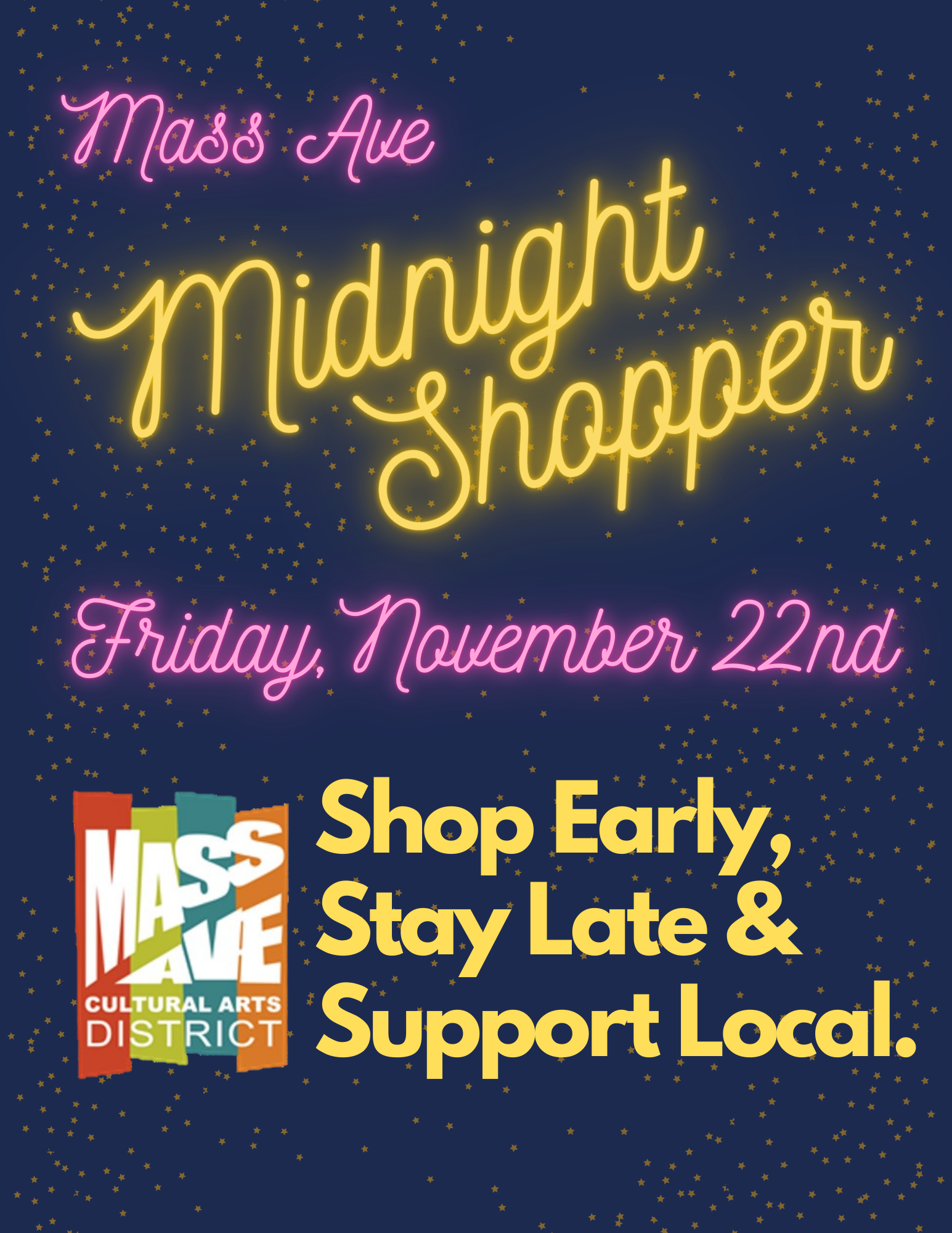 mass ave midnight shopper friday november 22nd shop early stay lay and support local